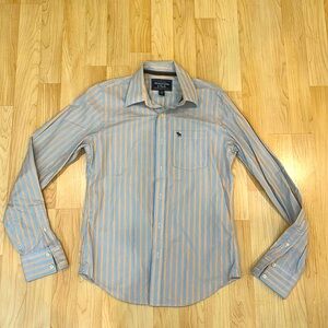 Abercrombie Men’s Striped Long Sleeve Button Down Shirt